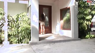 Black Girl getting a creampie on her natural melons from