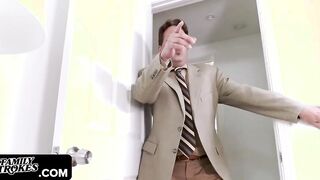 Family Grind - Bored Blonde Housewife Bangs Her Turned On Stepson Wild To Make Her Husband Jealous