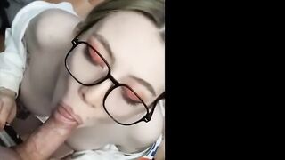 Secretary goes down to suck me off