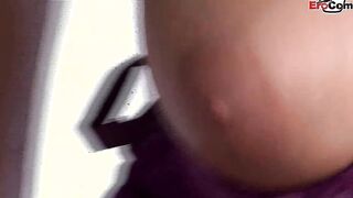 Curvy ebony haired bimbo with big natural titties want the cum