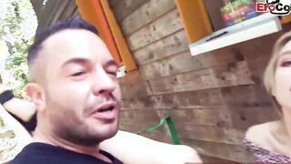 Skinny Barely Legal with small hooters pick up for an public boned