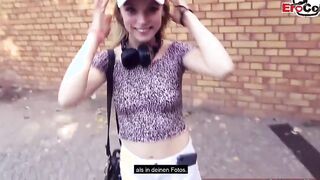 Skinny Barely Legal with small hooters pick up for an public boned