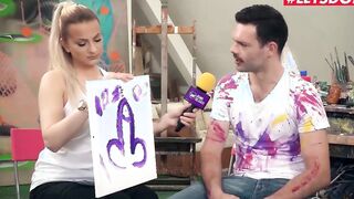 BUMSBESUCH - Thick Porn Model Wild Vicky Getting Painted And Banged By Artist - LETSDOEIT