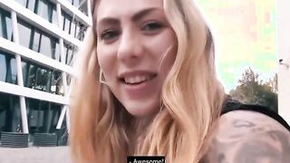 Tattooed curvy german 19 Yo with gigantic hooters picked up