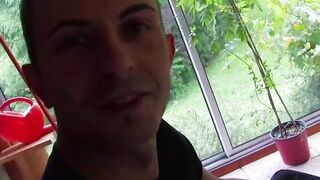 Skinny French dark hair teens yo getting outdoors anal in small booty