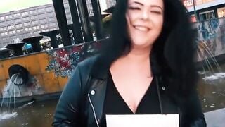 Fat german bimbo in nylons inside a real fuck! date with a stranger