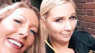 German Milf with gigantic hooters pick up a teen for lesbian sex