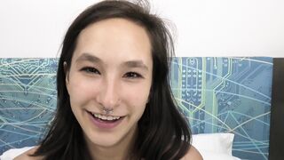 Watch this Latina teen amateur with a thick ass suck cock