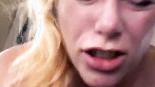 Tattooed german blonde pick up at the street for a