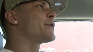 Slender blonde skank with small hooters getting a gigantic jizzed