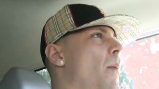 Slender blonde skank with small hooters getting a gigantic jizzed