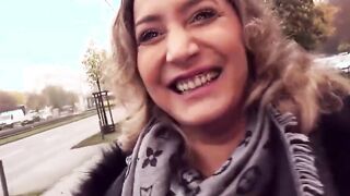 Huge Boobed inked German woman pick up online for outside Sex