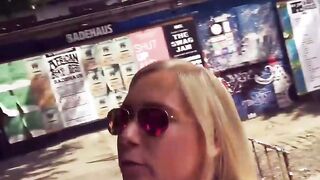 German huge boobed blonde Teen inside a outside bar durinf a screwed date