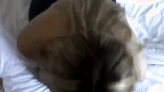Smoking blonde in stockings getting shafted hard