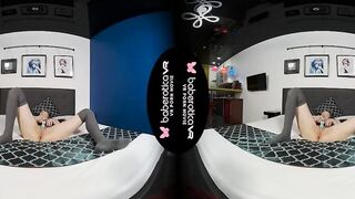 Solo Goddess Denis is always masturbating at home, inside VR