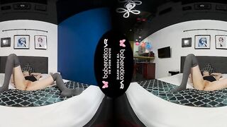 Solo Goddess Denis is always masturbating at home, inside VR