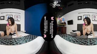 Solo Goddess Denis is always masturbating at home, inside VR