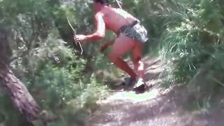 French thin amateur eighteen pick up in forest for anal