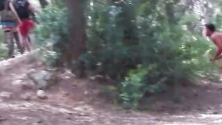 French thin amateur eighteen pick up in forest for anal