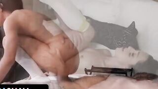Exxxtra Small - Petite 18 Disrupts Boyfriend Watching Football Game Ended Him Tackling Her In Bed