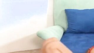 Latina hoe with natural tits fucks with a toes fetishist and getting a feet jizzed
