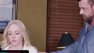 Daughter Swap - babe barely legal Dixie Lynn First Day On The Job Turns Inside Hardcore Foursome With Her Boss