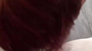 Slender 18yo red haired cunt with mouth with small natural tits fucks