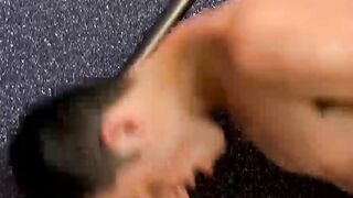 Silas Gray gets in the shower his long cock springs to life