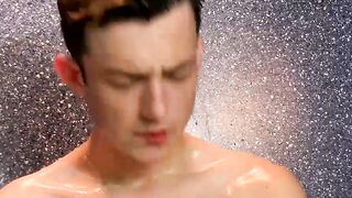 Silas Gray gets in the shower his long cock springs to life