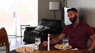 Pierced stepson Johnny Hunter moans during hot bareback sex