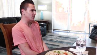 Pierced stepson Johnny Hunter moans during hot bareback sex