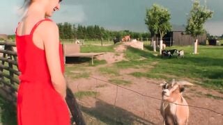 German slender amateur teenagers with small tits tries outdoor sex