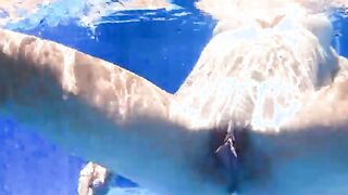German thin amateur mom nailed underwater into pool at mallorca