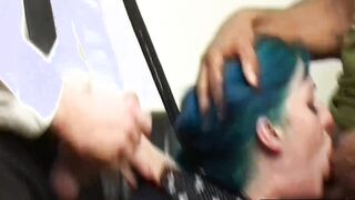 Naughty babe Alexxa Vice takes on two raging boners at once