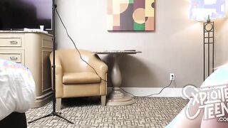 Petite blonde 18 yo yo cock sucker makes her first porn