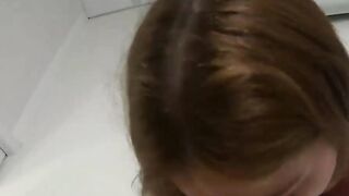 Huge load getting swallowed by a thirsty 18 year old
