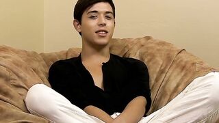 Sexy brunette twink Jamie Sanders loves being a bottom