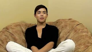 Sexy brunette twink Jamie Sanders loves being a bottom