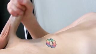 Hot twink Elijah Young enjoys a hard stroke and ass play