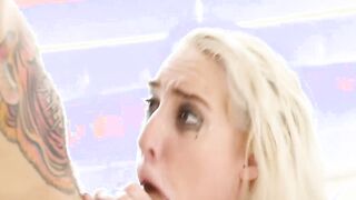 Blonde juicy babe Cadence Lux getting her face fucked hard