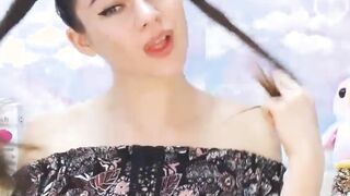Gorgeous Sexy Brunette Teasing And Playing