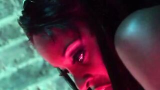 Filthy bitches sharing sperm in a sexsual kiss