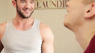 Jason slides his hard raw cock inside Dantes ass from behind