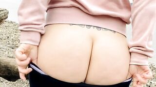 Outside Exhibitionist Fat Booty Cougar