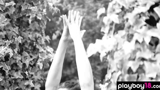Flexible dark haired milf Daniella Smith preferring naked sexual yoga