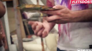 LETSDOEIT - Wild Vicky - Painted cunt with mouth Takes Dick From An Artist