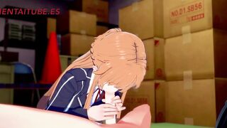 Sword Art Online Anime 3D - Asuna x Kirito - Handjoob, Bj, Fucks with cum into - Cartoon Manga Japanese Porn