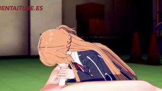 Sword Art Online Anime 3D - Asuna x Kirito - Handjoob, Bj, Fucks with cum into - Cartoon Manga Japanese Porn