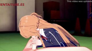 Sword Art Online Anime 3D - Asuna x Kirito - Handjoob, Bj, Fucks with cum into - Cartoon Manga Japanese Porn