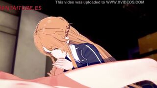 Sword Art Online Anime 3D - Asuna x Kirito - Handjoob, Bj, Fucks with cum into - Cartoon Manga Japanese Porn